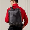 Mochilas de cuero acolchado Ralph Lauren negras para hombre Mochilas de cuero acolchado Ralph Lauren negras para hombre