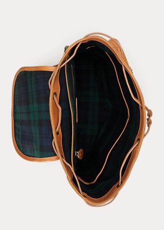 Mochilas de cuero Ralph Lauren Heritage para hombre en color marrón