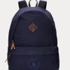 Mochilas de lona con el logotipo de Ralph Lauren bordado para hombre en azul marino Mochilas de lona con el logotipo de Ralph Lauren bordado para hombre en azul marino