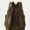 Mochilas de lona con ribete de cuero Ralph Lauren para hombre, color verde Mochilas de lona con ribete de cuero Ralph Lauren para hombre, color verde