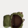 Mochilas de lona con ribete de cuero Ralph Lauren para hombre, color verde Mochilas de lona con ribete de cuero Ralph Lauren para hombre, color verde