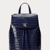 Mochilas medianas Winny de cuero repujado Ralph Lauren para mujer en color azul marino refinado Mochilas medianas Winny de cuero repujado Ralph Lauren para mujer en color azul marino refinado