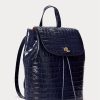 Mochilas medianas Winny de cuero repujado Ralph Lauren para mujer en color azul marino refinado Mochilas medianas Winny de cuero repujado Ralph Lauren para mujer en color azul marino refinado