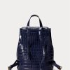 Mochilas medianas Winny de cuero repujado Ralph Lauren para mujer en color azul marino refinado Mochilas medianas Winny de cuero repujado Ralph Lauren para mujer en color azul marino refinado