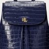 Mochilas medianas Winny de cuero repujado Ralph Lauren para mujer en color azul marino refinado Mochilas medianas Winny de cuero repujado Ralph Lauren para mujer en color azul marino refinado