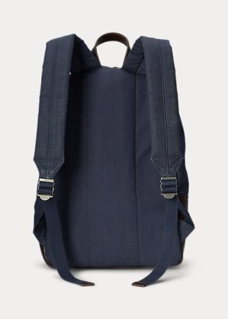 Mochilas Ralph Lauren de lona con estampado ecuestre para hombre en color azul marino