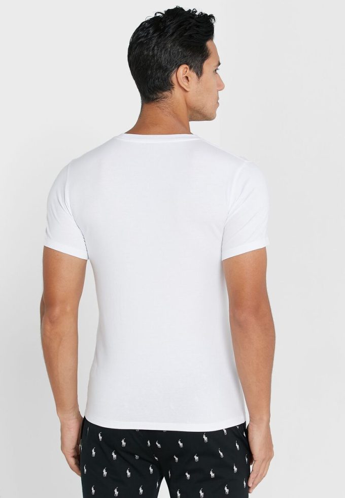 Pack de 2 camisetas básicas de cuello redondo Ralph Lauren blancas para hombre Pack de 2 camisetas básicas de cuello redondo Ralph Lauren blancas para hombre