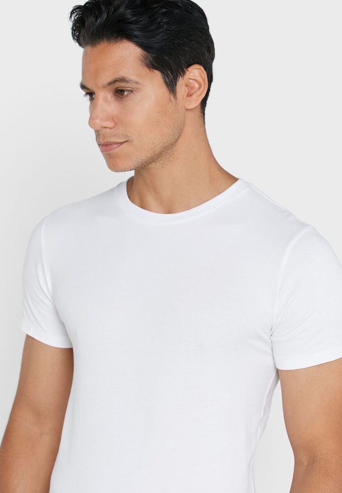Pack de 2 camisetas básicas de cuello redondo Ralph Lauren blancas para hombre Pack de 2 camisetas básicas de cuello redondo Ralph Lauren blancas para hombre