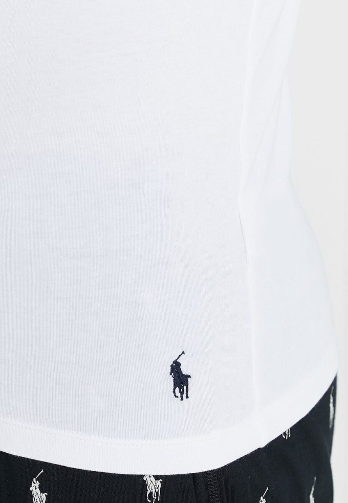 Pack de 2 camisetas básicas de cuello redondo Ralph Lauren blancas para hombre Pack de 2 camisetas básicas de cuello redondo Ralph Lauren blancas para hombre