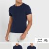 Pack de 2 camisetas básicas de cuello redondo Ralph Lauren para hombre en azul marino