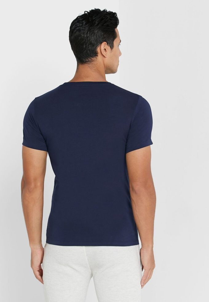 Pack de 2 camisetas básicas de cuello redondo Ralph Lauren para hombre en azul marino