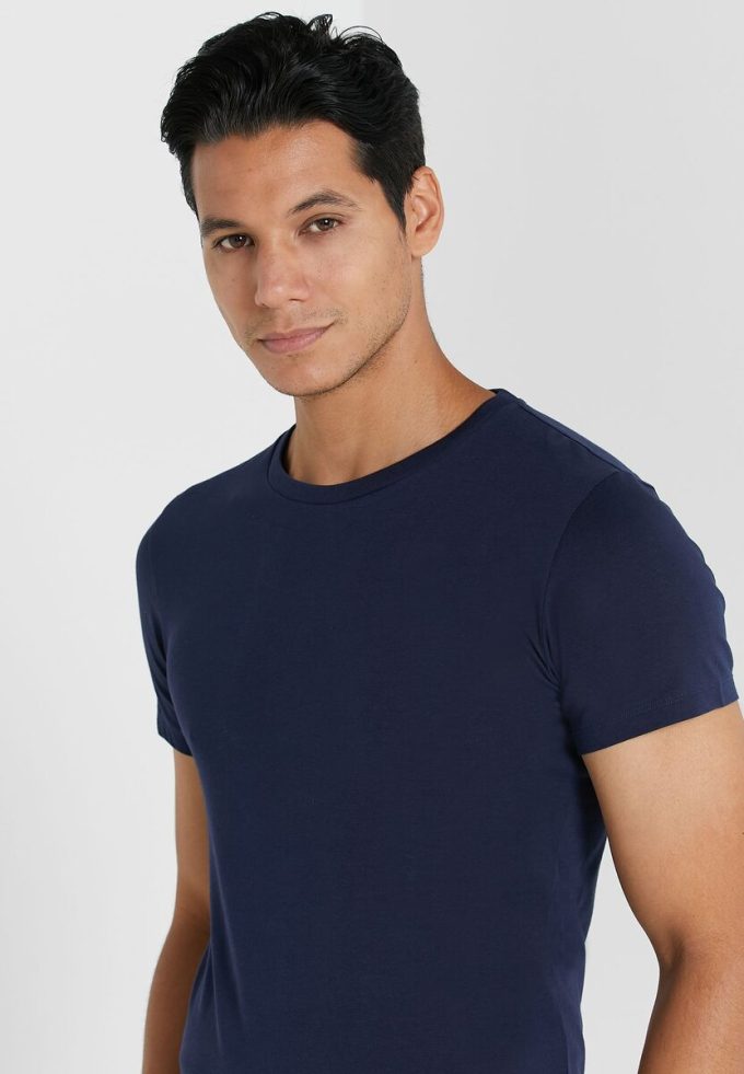 Pack de 2 camisetas básicas de cuello redondo Ralph Lauren para hombre en azul marino