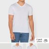 Pack de 2 camisetas Ralph Lauren Essential con cuello en V para hombre, color blanco Pack de 2 camisetas Ralph Lauren Essential con cuello en V para hombre, color blanco