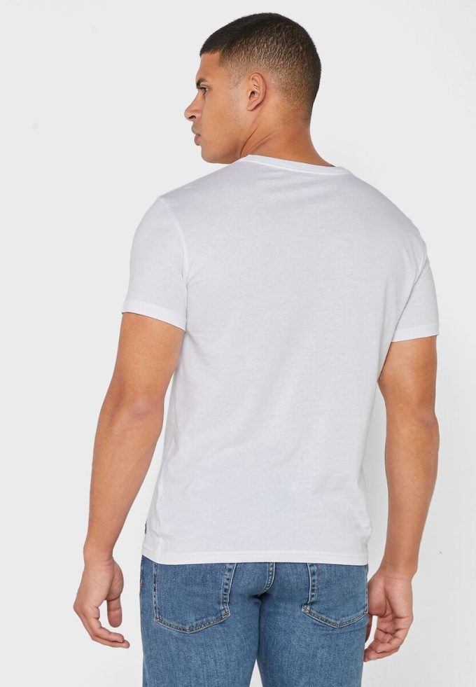Pack de 2 camisetas Ralph Lauren Essential con cuello en V para hombre, color blanco Pack de 2 camisetas Ralph Lauren Essential con cuello en V para hombre, color blanco