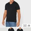 Pack de 2 camisetas Ralph Lauren Essential con cuello en V para hombre, color negro Pack de 2 camisetas Ralph Lauren Essential con cuello en V para hombre, color negro
