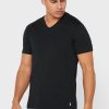 Pack de 2 camisetas Ralph Lauren Essential con cuello en V para hombre, color negro Pack de 2 camisetas Ralph Lauren Essential con cuello en V para hombre, color negro