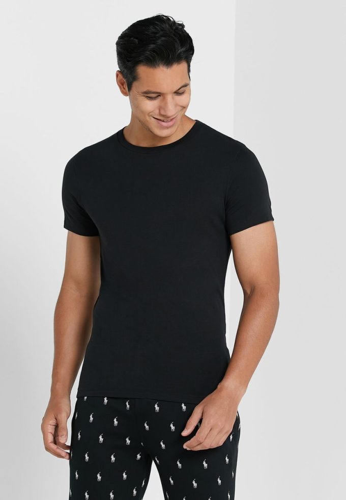 Pack de 2 camisetas Ralph Lauren Essential de cuello redondo para hombre, color negro Pack de 2 camisetas Ralph Lauren Essential de cuello redondo para hombre, color negro
