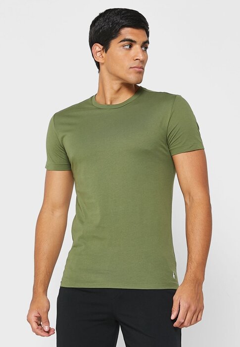 Pack de 3 camisetas de cuello redondo Ralph Lauren para hombre, color verde Pack de 3 camisetas de cuello redondo Ralph Lauren para hombre, color verde