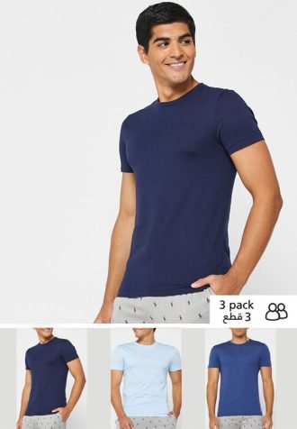 pack de 3 camisetas ralph lauren azules de cuello redondo para hombre 1 330x476 - Pack de 3 camisetas Ralph Lauren azules de cuello redondo para hombre