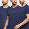 Pack de 3 camisetas Ralph Lauren de cuello redondo para hombre, color azul marino