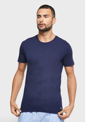 Pack de 3 camisetas Ralph Lauren de cuello redondo para hombre, color azul marino Pack de 3 camisetas Ralph Lauren de cuello redondo para hombre, color azul marino