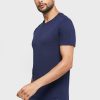 Pack de 3 camisetas Ralph Lauren de cuello redondo para hombre, color azul marino