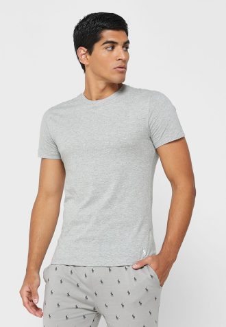 Pack de 3 camisetas Ralph Lauren grises con cuello redondo para hombre