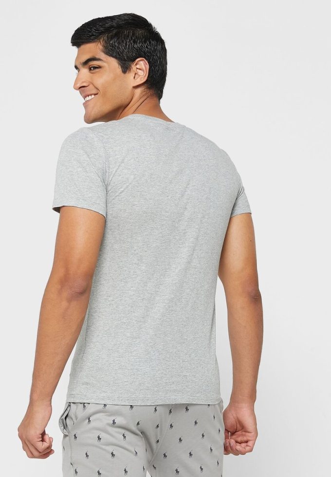 Pack de 3 camisetas Ralph Lauren grises con cuello redondo para hombre Pack de 3 camisetas Ralph Lauren grises con cuello redondo para hombre
