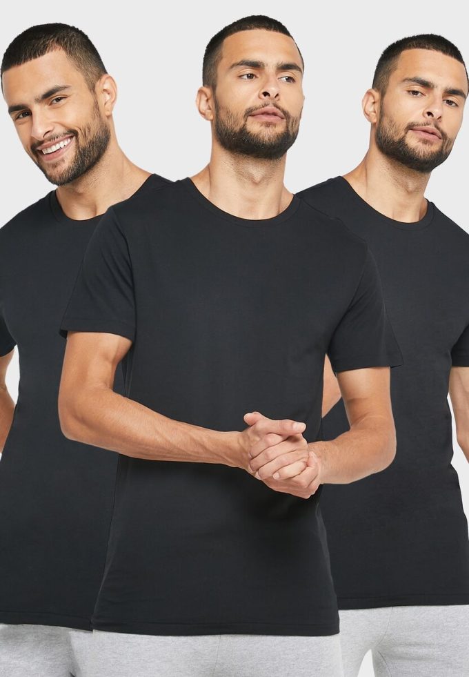 Pack de 3 camisetas Ralph Lauren negras con cuello redondo para hombre Pack de 3 camisetas Ralph Lauren negras con cuello redondo para hombre