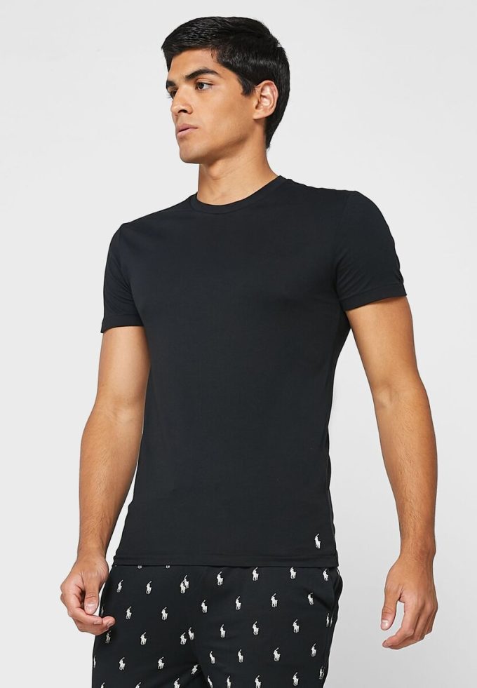 Pack de 3 camisetas Ralph Lauren negras con cuello redondo para hombre Pack de 3 camisetas Ralph Lauren negras con cuello redondo para hombre