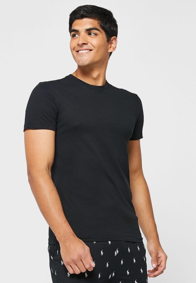 Pack de 3 camisetas Ralph Lauren negras con cuello redondo para hombre Pack de 3 camisetas Ralph Lauren negras con cuello redondo para hombre