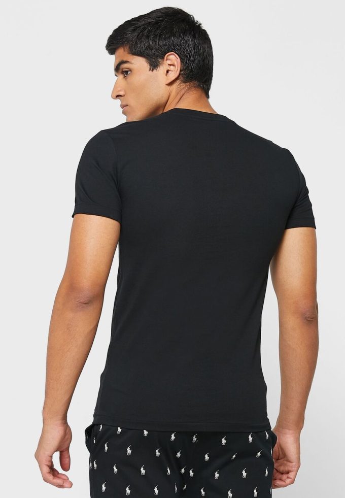 Pack de 3 camisetas Ralph Lauren negras con cuello redondo para hombre Pack de 3 camisetas Ralph Lauren negras con cuello redondo para hombre