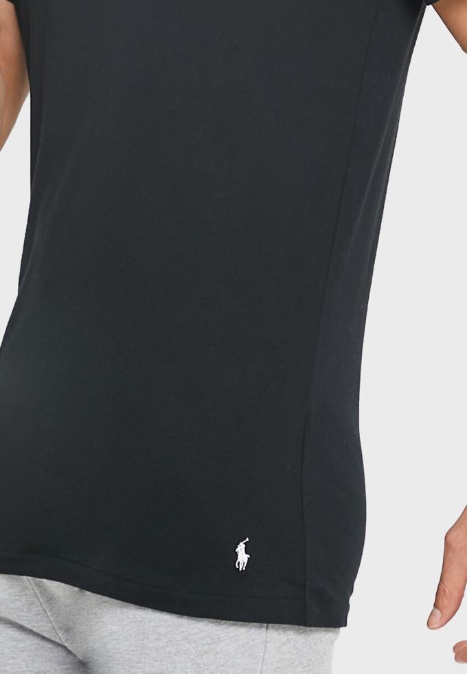 Pack de 3 camisetas Ralph Lauren negras con cuello redondo para hombre Pack de 3 camisetas Ralph Lauren negras con cuello redondo para hombre
