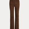 Pantalones acampanados con bolsillos de parche de ante de cordero Ralph Lauren para mujer en color chocolate Pantalones acampanados con bolsillos de parche de ante de cordero Ralph Lauren para mujer en color chocolate