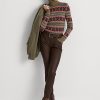Pantalones ajustados hasta el tobillo de piel napa Ralph Lauren marrón para mujer Pantalones ajustados hasta el tobillo de piel napa Ralph Lauren marrón para mujer