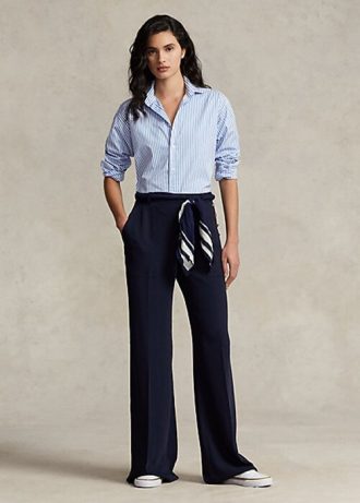 Pantalones anchos de cady Ralph Lauren para mujer en color azul marino