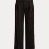 Pantalones anchos de crepé de lana con raya diplomática de Ralph Lauren para mujer, color negro