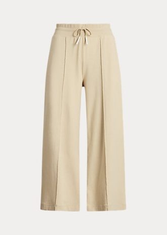 Pantalones anchos de polar recortados Ralph Lauren en beige para mujer