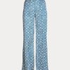 Pantalones anchos de satén con motivo Starburst de Ralph Lauren para mujer en azul Pantalones anchos de satén con motivo Starburst de Ralph Lauren para mujer en azul