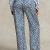 Pantalones anchos de satén con motivo Starburst de Ralph Lauren para mujer en azul Pantalones anchos de satén con motivo Starburst de Ralph Lauren para mujer en azul