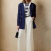 Pantalones anchos de seda shantung Elaine de Ralph Lauren para mujer, color blanco Pantalones anchos de seda shantung Elaine de Ralph Lauren para mujer, color blanco