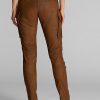 Pantalones cargo ajustados de cuero marrón Ralph Lauren para mujer Pantalones cargo ajustados de cuero marrón Ralph Lauren para mujer