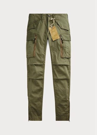 Pantalones cargo ajustados elásticos Ralph Lauren para mujer en color oliva