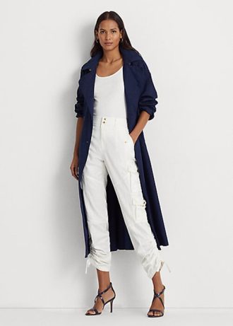 Pantalones cargo blancos Ralph Lauren Shantung para mujer