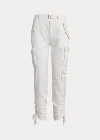 Pantalones cargo blancos Ralph Lauren Shantung para mujer