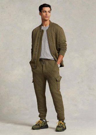 Pantalones cargo tipo jogger Ralph Lauren de jersey de lujo en color oliva para hombre Pantalones cargo tipo jogger Ralph Lauren de jersey de lujo en color oliva para hombre