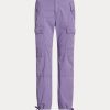 Pantalones cargo tobilleros de sarga ligera de Ralph Lauren para mujer, morados