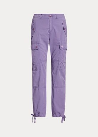 Pantalones cargo tobilleros de sarga ligera de Ralph Lauren para mujer, morados