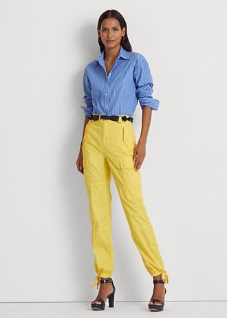 Pantalones cargo tobilleros de sarga ligera Ralph Lauren para mujer, color amarillo