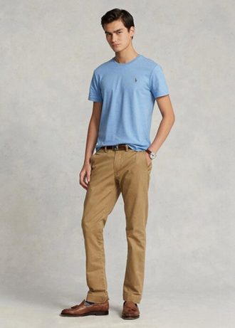 Pantalones chinos ajustados elásticos Ralph Lauren de color caqui para hombre Pantalones chinos ajustados elásticos Ralph Lauren de color caqui para hombre
